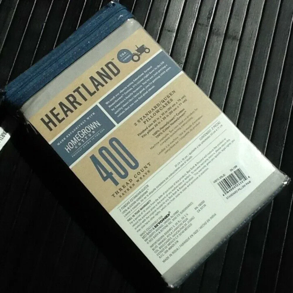 new SILVER Heartland 400 TC 100% Cotton Sateen STANDARD / QUEEN Pillowcases